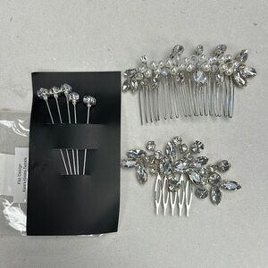 Elegant Silver Crystal Hair Combs & Pins